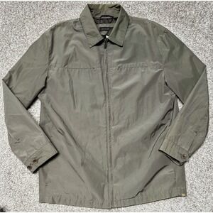 Banana Republic Harrington Jacket Mens Large Olive Green Full Zip Lightweight